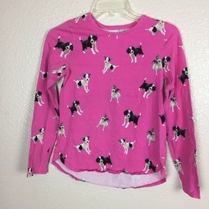 Lands Ends Girl Pink Puppy Long Sleeve Shirt NWOT